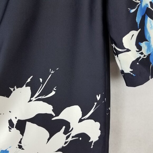 NEW The Limited Luxe Collection L Floral Shift Dress 3/4 Sleeve in Navy Blue - Picture 13 of 13
